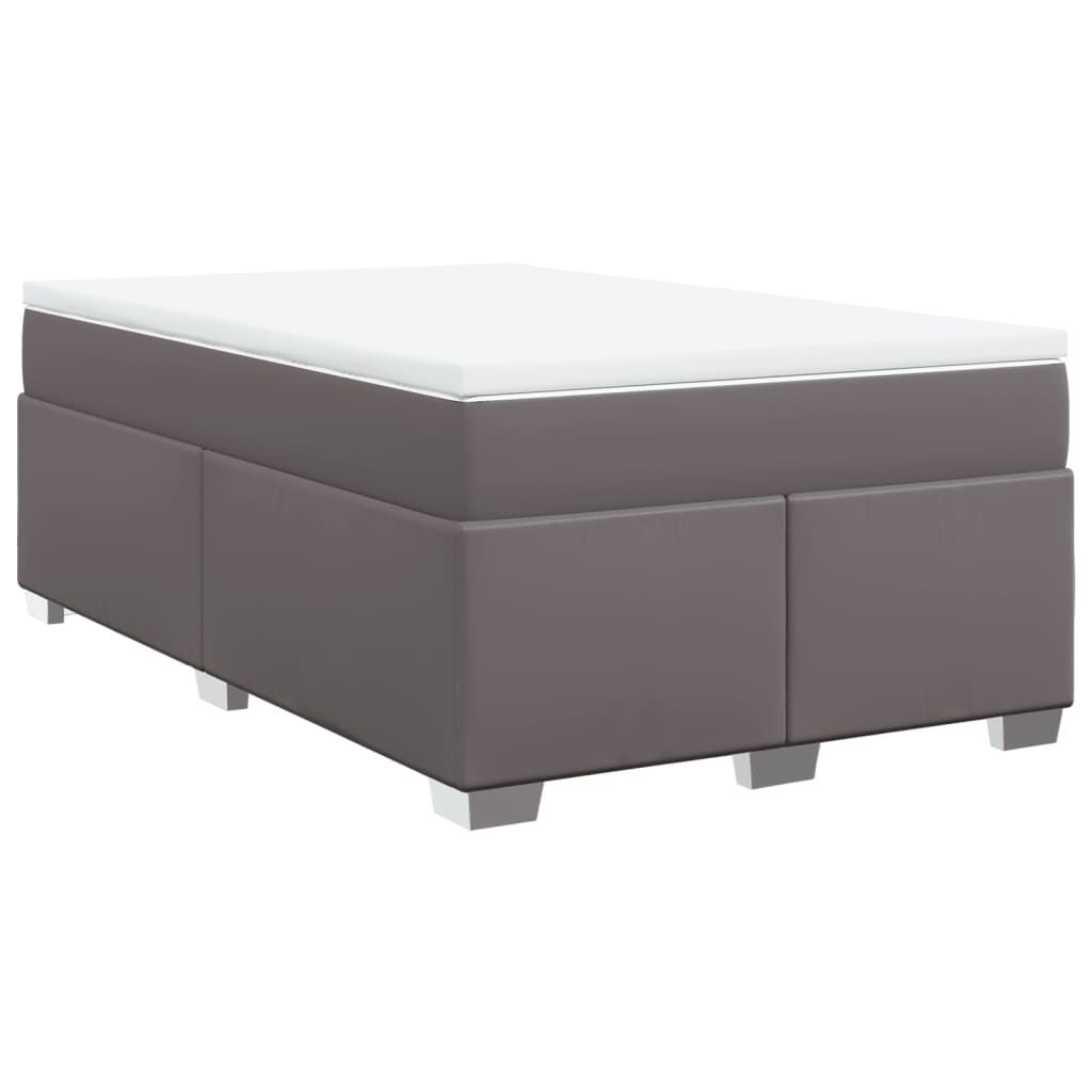 Giroletto a Molle con Materasso Grigio 120x190 cm in Similpelle | homemem39