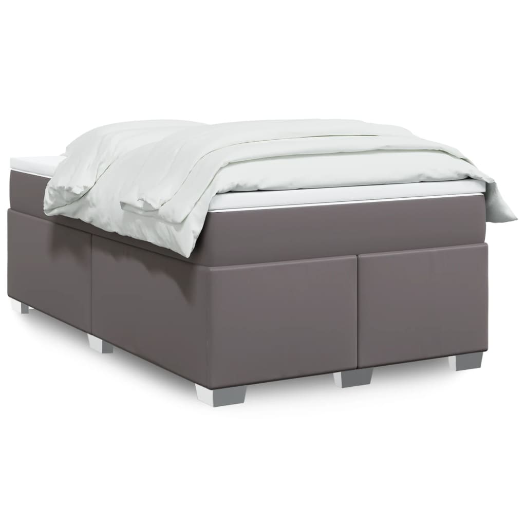 Giroletto a Molle con Materasso Grigio 120x190 cm in Similpelle | homemem39