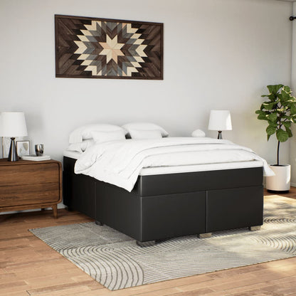 Giroletto a Molle con Materasso Nero 140x190 cm in Similpelle | homemem39