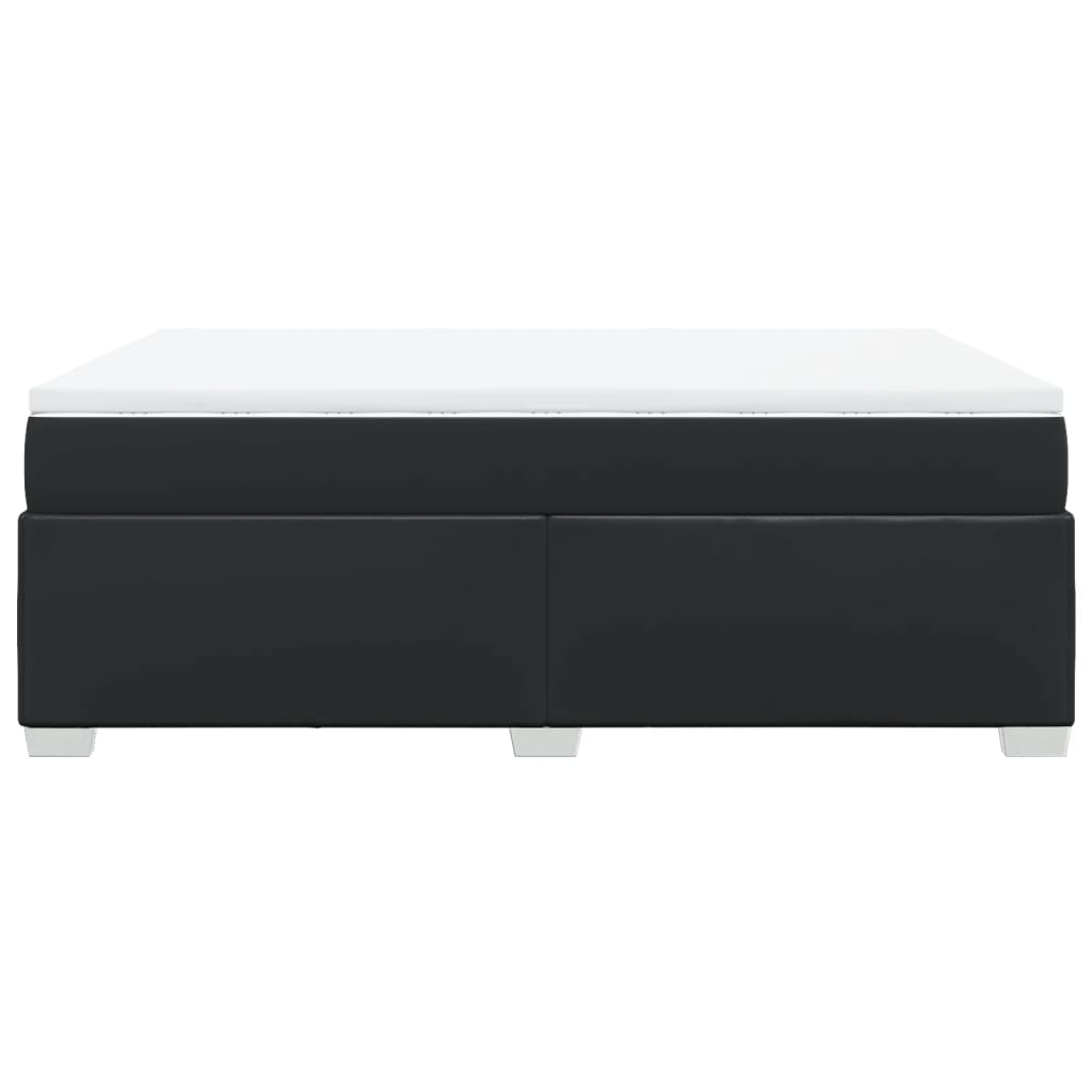 Giroletto a Molle con Materasso Nero 140x190 cm in Similpelle | homemem39