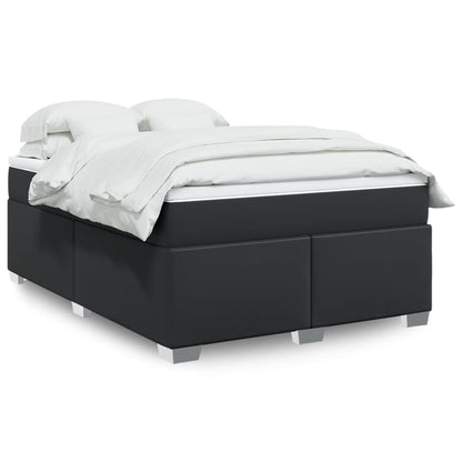 Giroletto a Molle con Materasso Nero 140x190 cm in Similpelle | homemem39