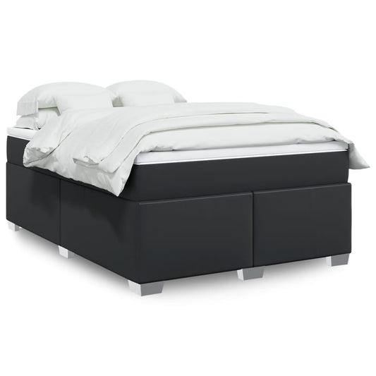 Giroletto a Molle con Materasso Nero 140x190 cm in Similpelle | homemem39