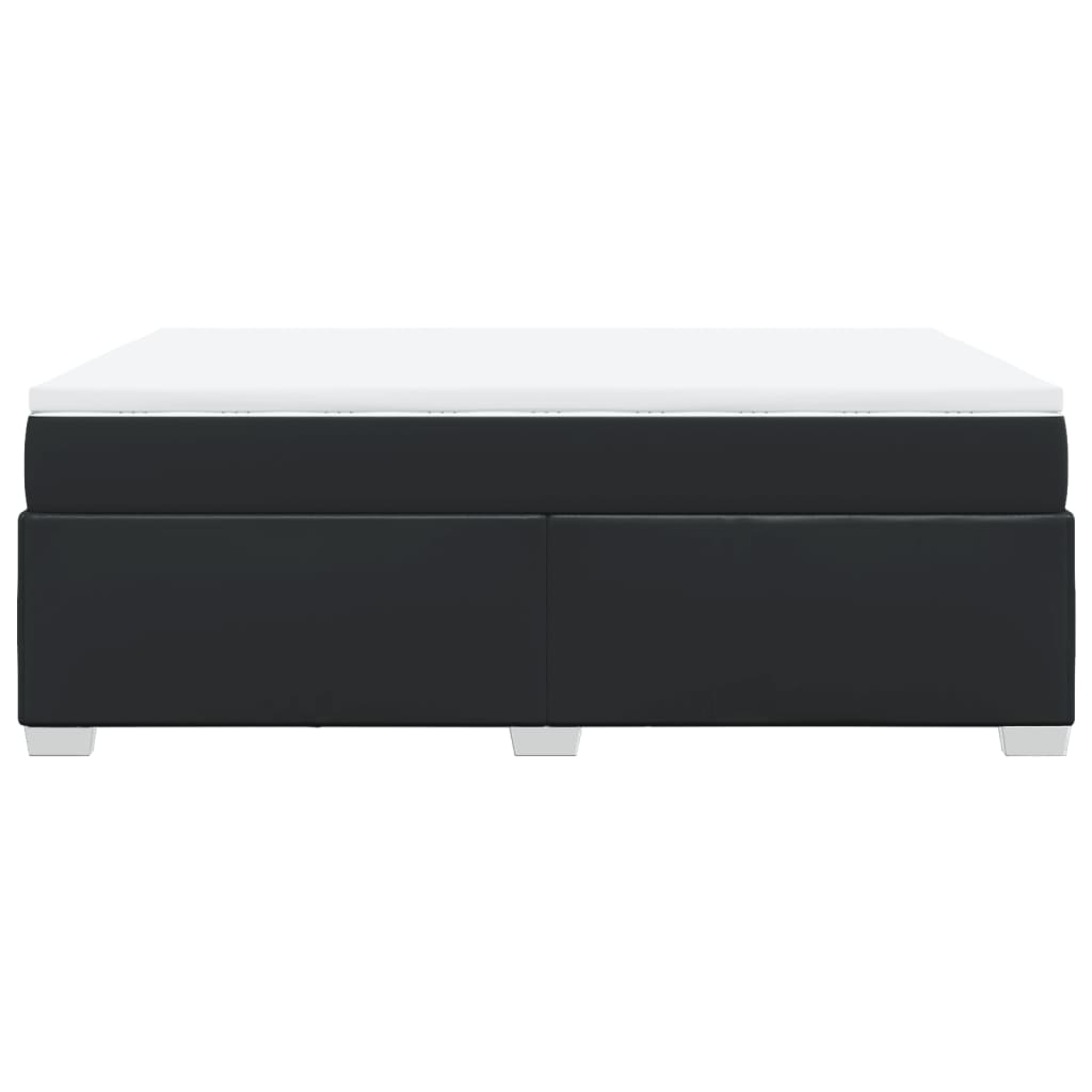 Giroletto a Molle con Materasso Nero 160x200 cm in Similpelle - homemem39