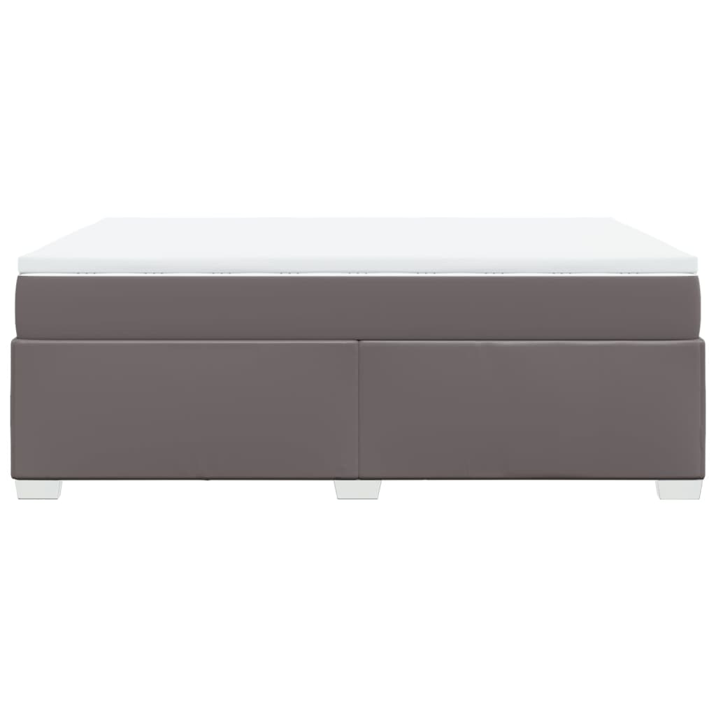 Giroletto a Molle con Materasso Grigio 160x200 cm in Similpelle - homemem39