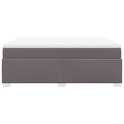 Giroletto a Molle con Materasso Grigio 160x200 cm in Similpelle - homemem39