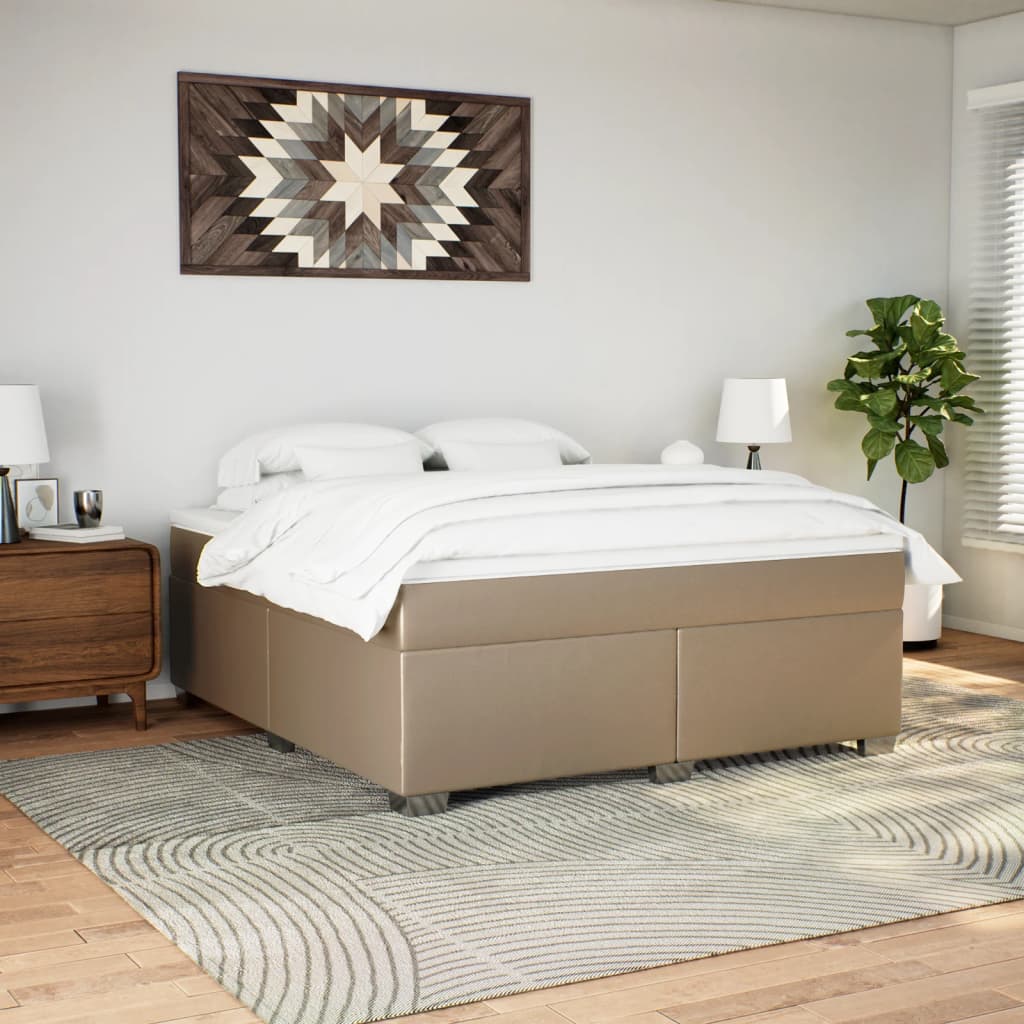 Giroletto a Molle con Materasso Cappuccino 180x200cm Similpelle | homemem39