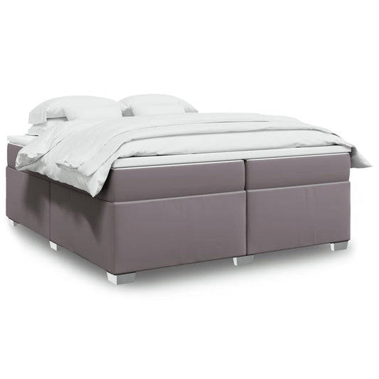 Giroletto a Molle con Materasso Grgio 200x200 cm in Similpelle | homemem39