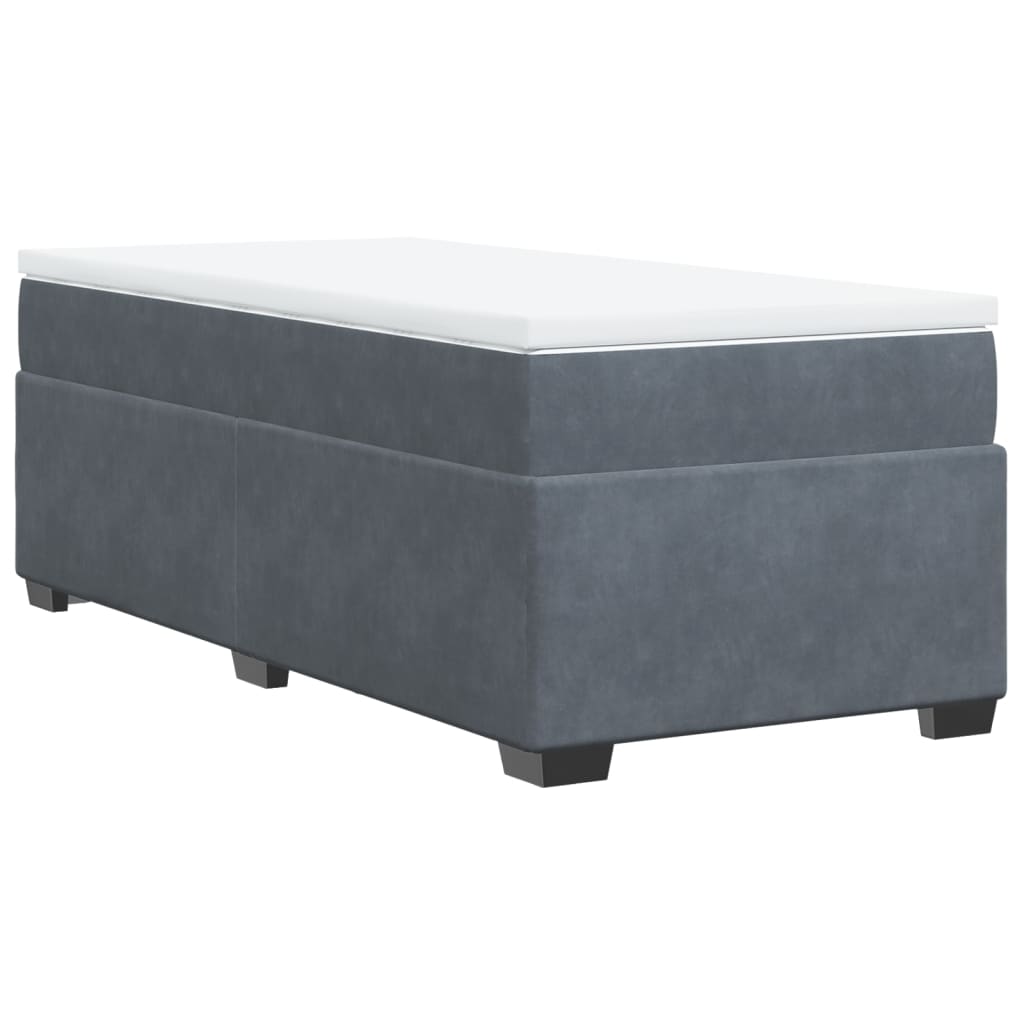 Giroletto a Molle con Materasso Grigio Scuro 80x200 cm Velluto | homemem39