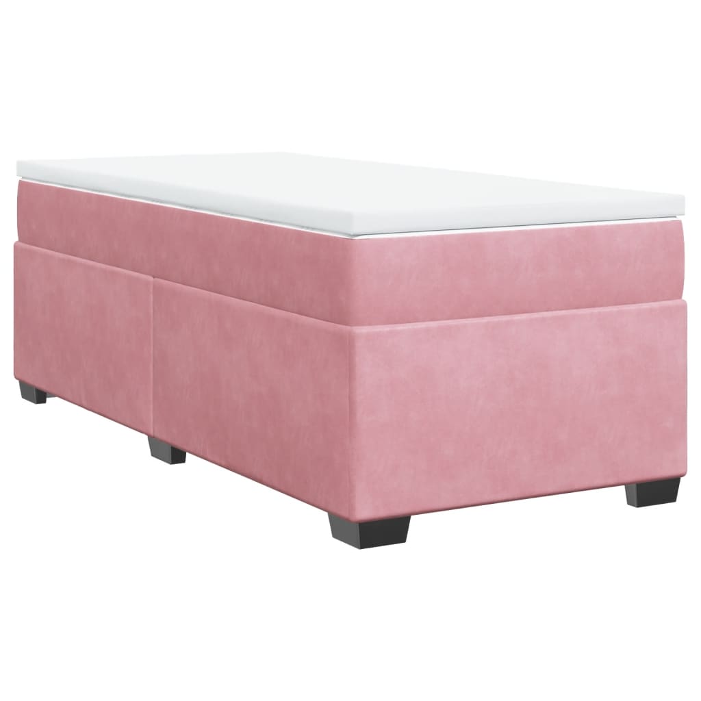 Giroletto a Molle con Materasso Rosa 80x200 cm in Velluto | homemem39