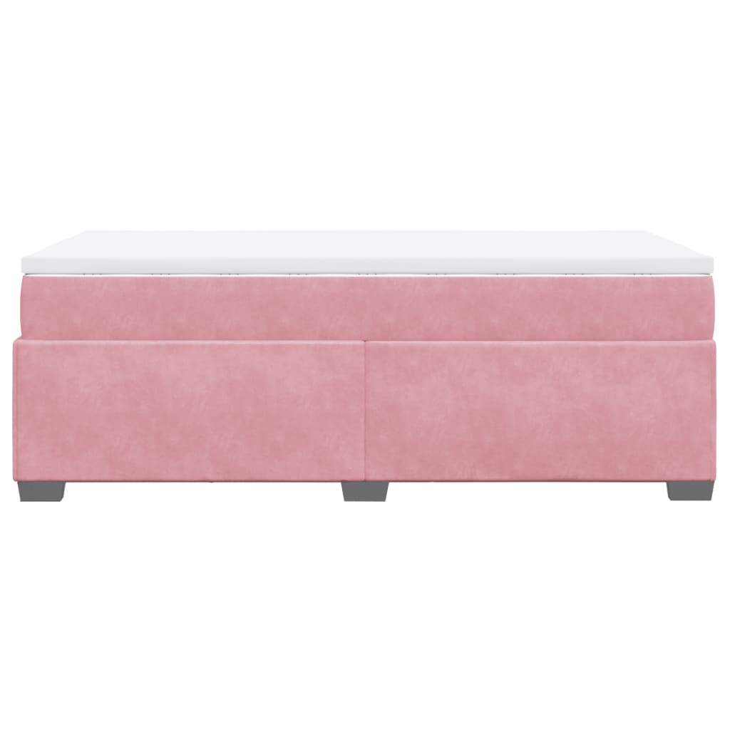 Giroletto a Molle con Materasso Rosa 80x200 cm in Velluto | homemem39