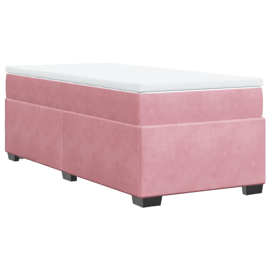 Giroletto a Molle con Materasso Rosa 80x200 cm in Velluto | homemem39