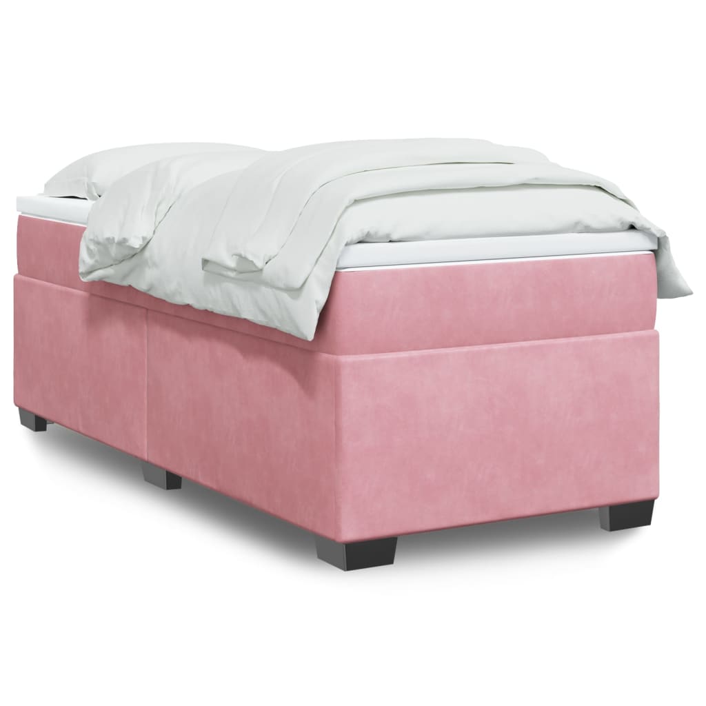 Giroletto a Molle con Materasso Rosa 80x200 cm in Velluto | homemem39