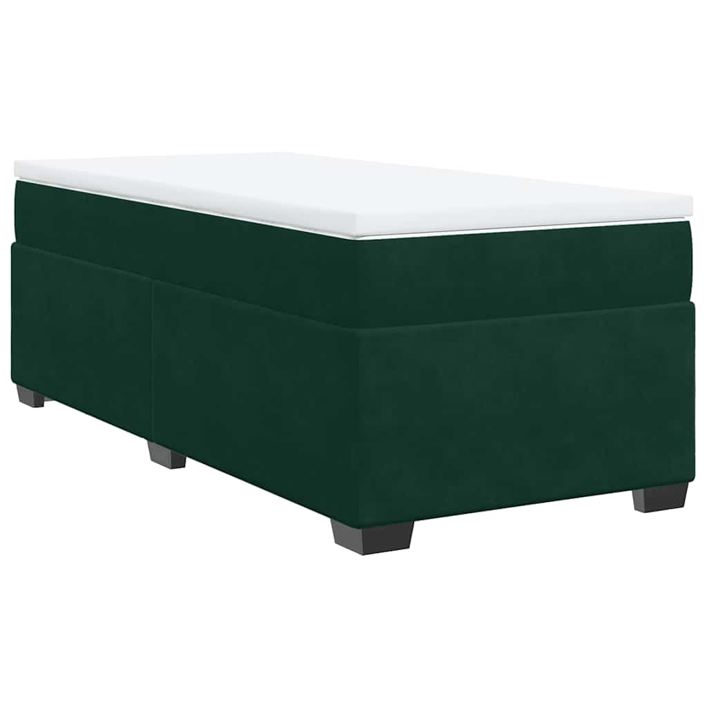 Giroletto a Molle con Materasso Verde Scuro 90x190 cm Velluto | homemem39