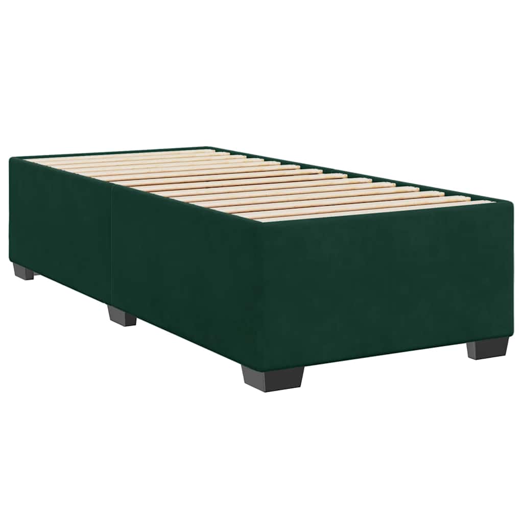 Giroletto a Molle con Materasso Verde Scuro 90x190 cm Velluto | homemem39