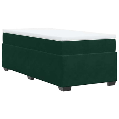 Giroletto a Molle con Materasso Verde Scuro 90x190 cm Velluto | homemem39