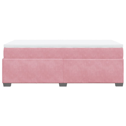 Giroletto a Molle con Materasso Rosa 90x190 cm in Velluto - homemem39