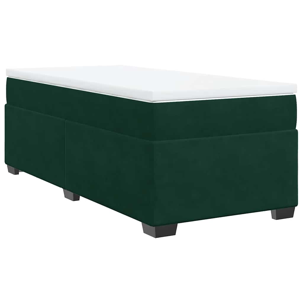 Giroletto a Molle con Materasso Verde Scuro 100x200 cm Velluto | homemem39