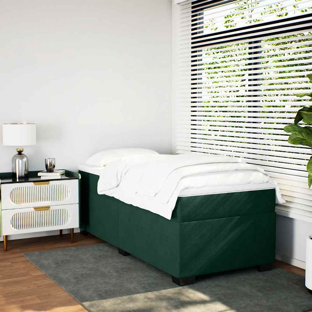 Giroletto a Molle con Materasso Verde Scuro 100x200 cm Velluto | homemem39