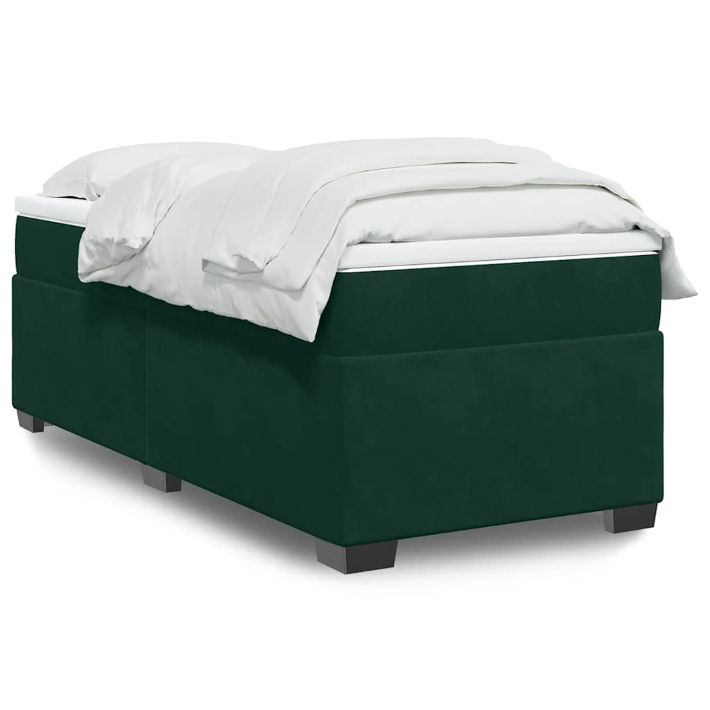 Giroletto a Molle con Materasso Verde Scuro 100x200 cm Velluto | homemem39