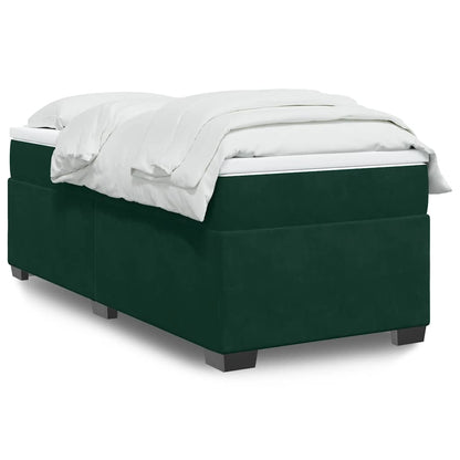 Giroletto a Molle con Materasso Verde Scuro 100x200 cm Velluto | homemem39