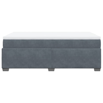 Giroletto a Molle con Materasso Grigio Scuro 120x190 cm Velluto - homemem39
