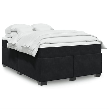Giroletto a Molle con Materasso Nero 140x190 cm in Velluto | homemem39