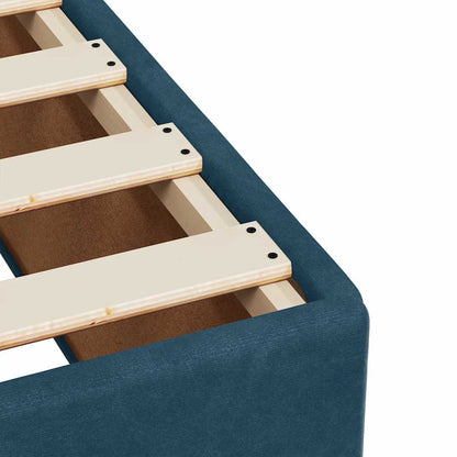 Giroletto a Molle con Materasso Blu Scuro 140x190 cm in Velluto