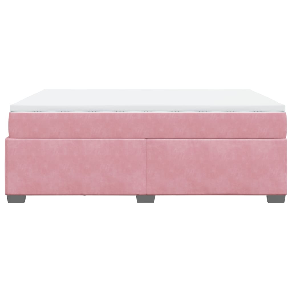 Giroletto a Molle con Materasso Rosa 140x190 cm in Velluto