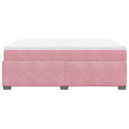 Giroletto a Molle con Materasso Rosa 140x190 cm in Velluto
