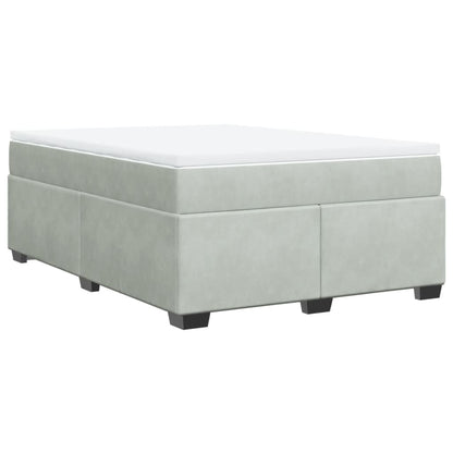 Giroletto a Molle con Materasso Grigio Chiaro 160x200cm Velluto