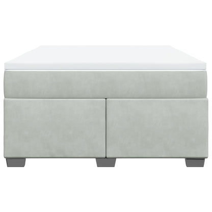 Giroletto a Molle con Materasso Grigio Chiaro 160x200cm Velluto