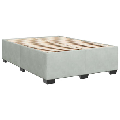 Giroletto a Molle con Materasso Grigio Chiaro 160x200cm Velluto