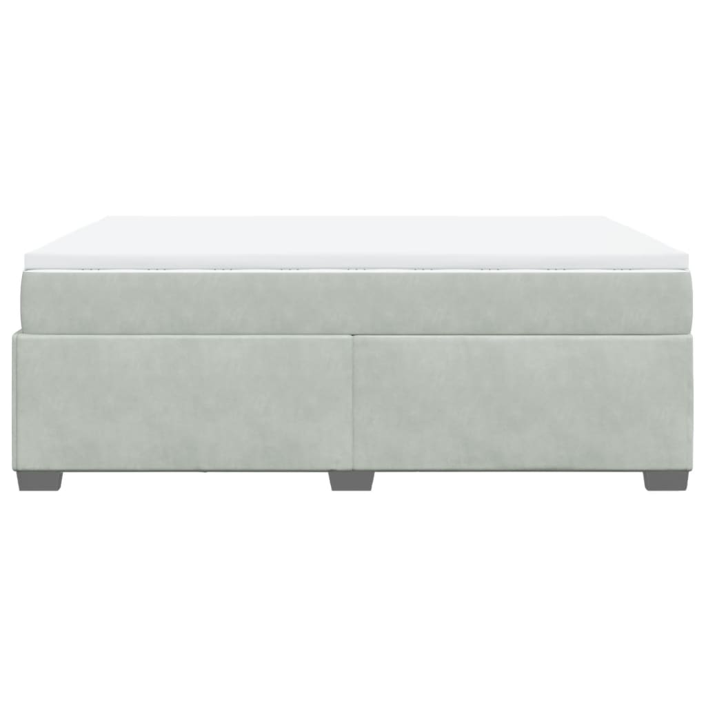 Giroletto a Molle con Materasso Grigio Chiaro 160x200cm Velluto