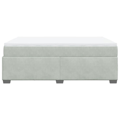 Giroletto a Molle con Materasso Grigio Chiaro 160x200cm Velluto