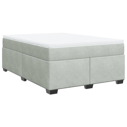 Giroletto a Molle con Materasso Grigio Chiaro 160x200cm Velluto