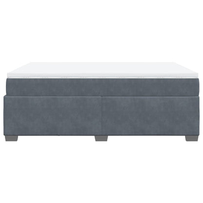 Giroletto a Molle con Materasso Grigio Scuro 160x200 cm Velluto