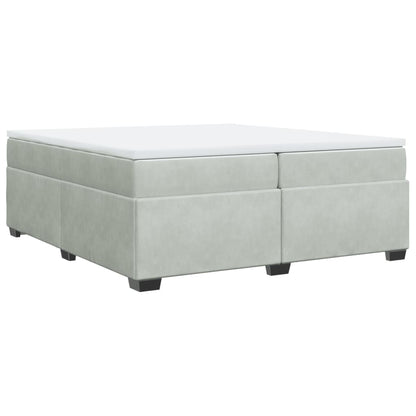 Giroletto a Molle con Materasso Grigio Chiaro 200x200cm Velluto - homemem39