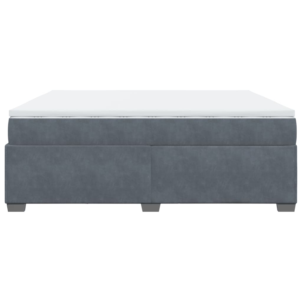 Giroletto a Molle con Materasso Grigio Scuro 200x200 cm Velluto - homemem39