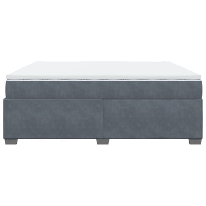 Giroletto a Molle con Materasso Grigio Scuro 200x200 cm Velluto - homemem39