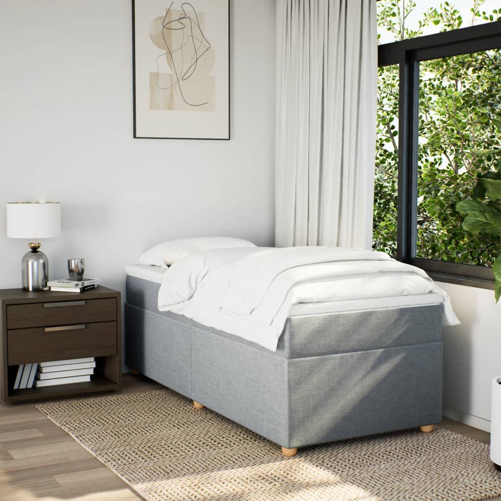Giroletto a Molle con Materasso Grigio Chiaro 90x200 cm Tessuto | homemem39