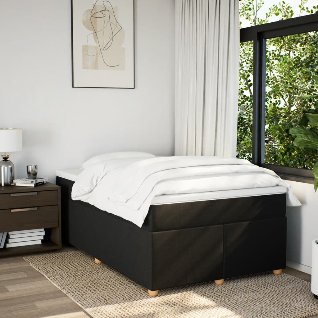 Giroletto a Molle con Materasso Nero 120x190 cm in Tessuto | homemem39