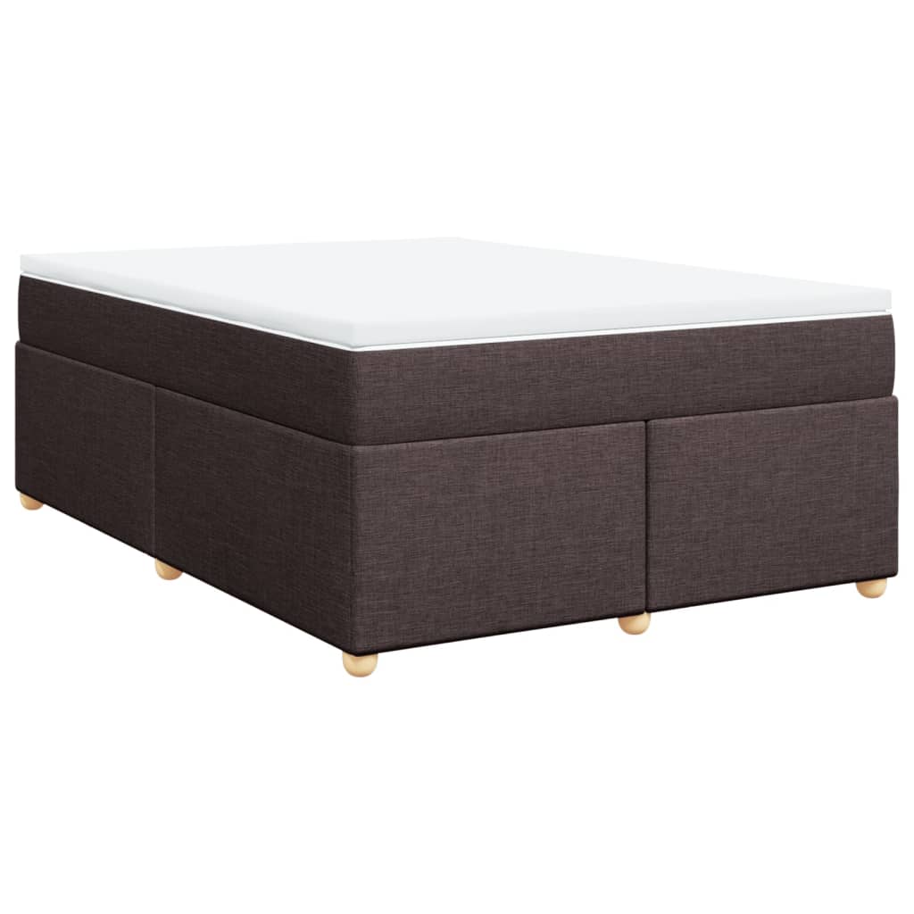 Giroletto a Molle con Materasso Marrone Scuro 140x190cm Tessuto | homemem39