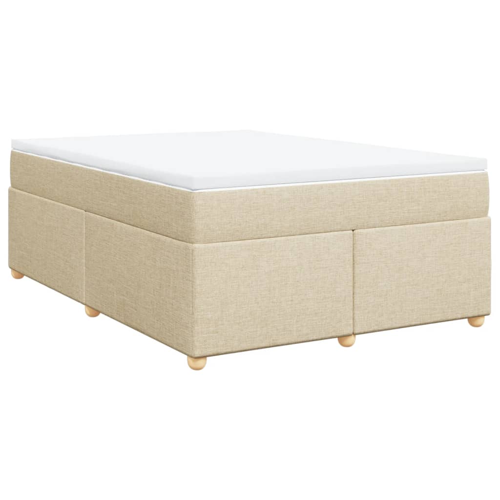 Giroletto a Molle con Materasso Crema 140x19 cm in Tessuto | homemem39
