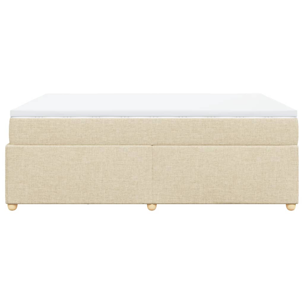 Giroletto a Molle con Materasso Crema 140x19 cm in Tessuto | homemem39
