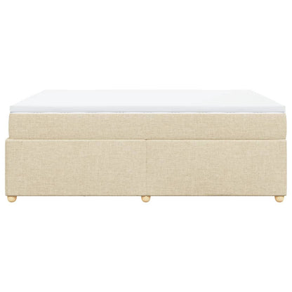 Giroletto a Molle con Materasso Crema 140x19 cm in Tessuto | homemem39