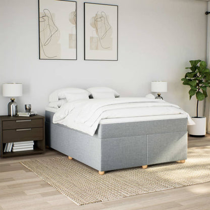 Giroletto a Molle con Materasso Grigio Chiaro 140x200cm Tessuto | homemem39