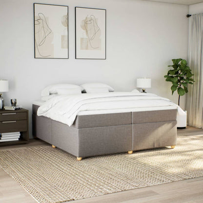 Giroletto a Molle con Materasso Tortora 200x200 cm in Tessuto | homemem39