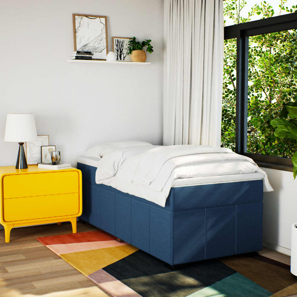 Giroletto a Molle con Materasso Blu 80x200 cm inTessuto | homemem39