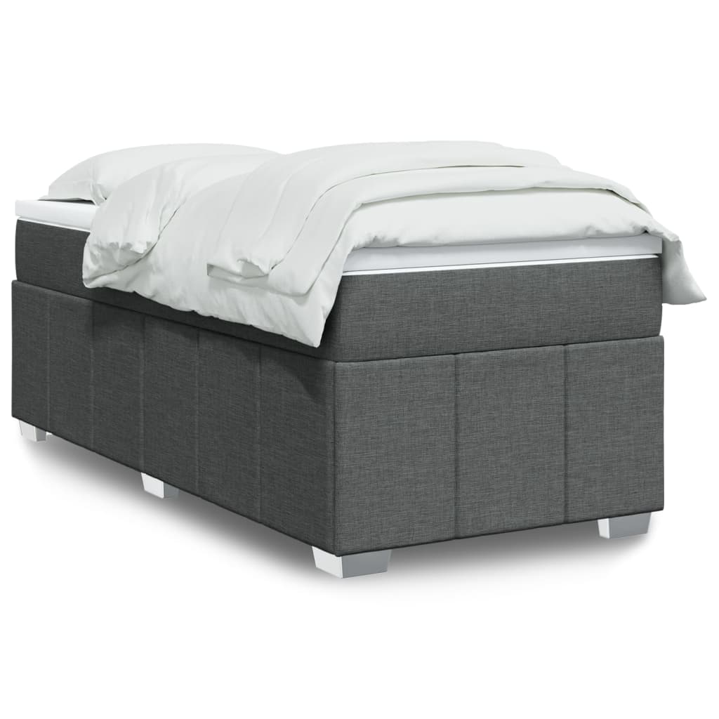 Giroletto a Molle con Materasso Grigio Scuro 90x190 cm Tessuto | homemem39