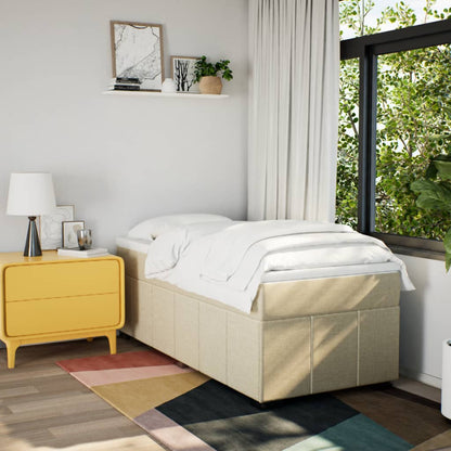 Giroletto a Molle con Materasso Crema 90x190 cm in Tessuto